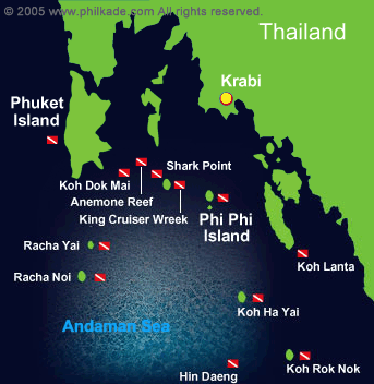 Southern area liveaboard dive sites